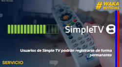 USUARIOS DE SIMPLE TV PODRÁN REGISTRARSE DE FORMA PERMANENTE