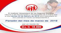 IVSS CONFIRMÓ A TRAVÉS DE SUS REDES EL ABONO DE PENSIÓN DE MARZO